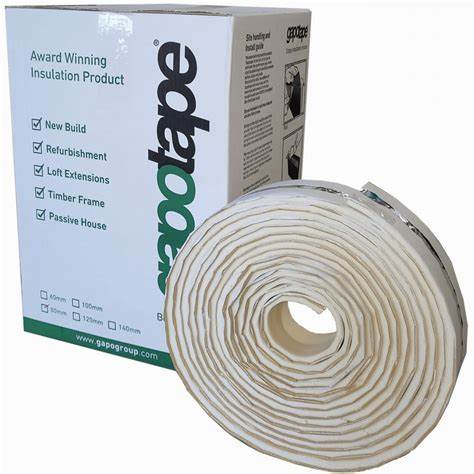 Gapotape Enhance the performance of rigid insulation boards used in walls, roofs, and floors.