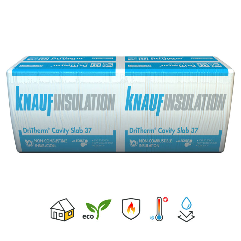Knauf Dritherm® Cavity Slab 37 Glass mineral wool for masonry cavity walls