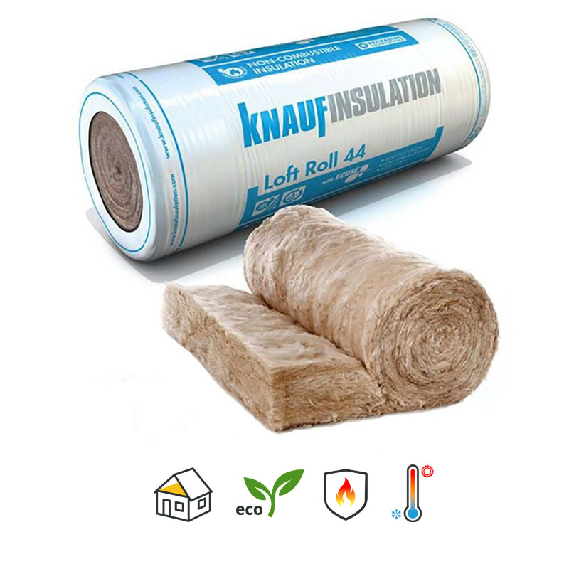 Knauf Insulation Loft Roll 44 Cold pitched roof Insulation Roll at ceiling level