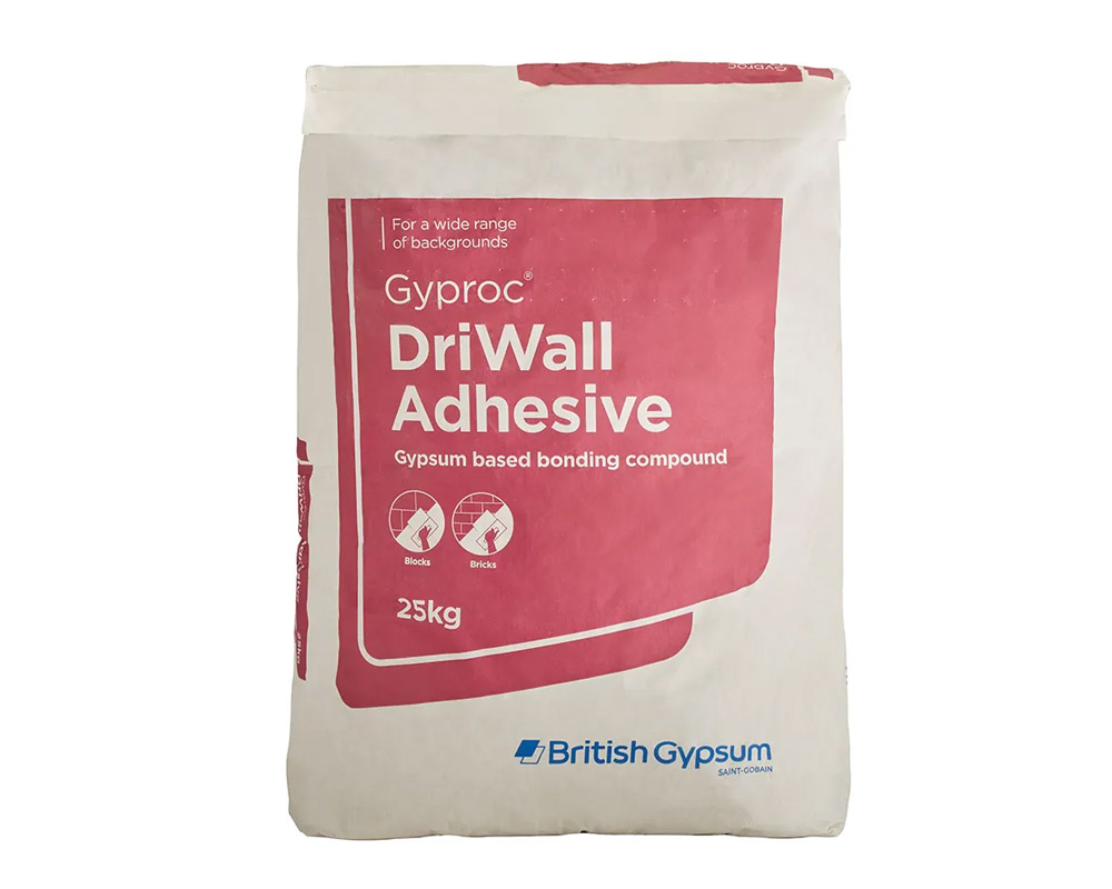 British Gypsum Gyproc DriWall Adhesive Bonds Plasterboard to walls simply and quickly