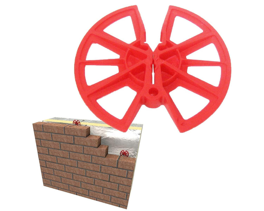 Insulation Retaining Disks For efficient cavity insulation slab installation
