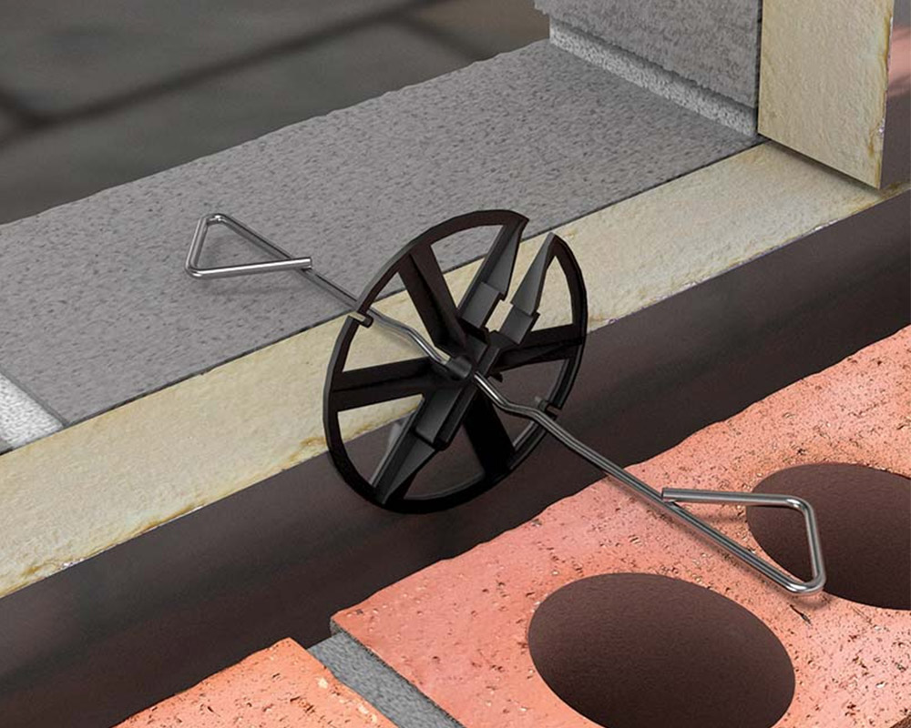 Insulation Retaining Disks For efficient cavity insulation slab installation